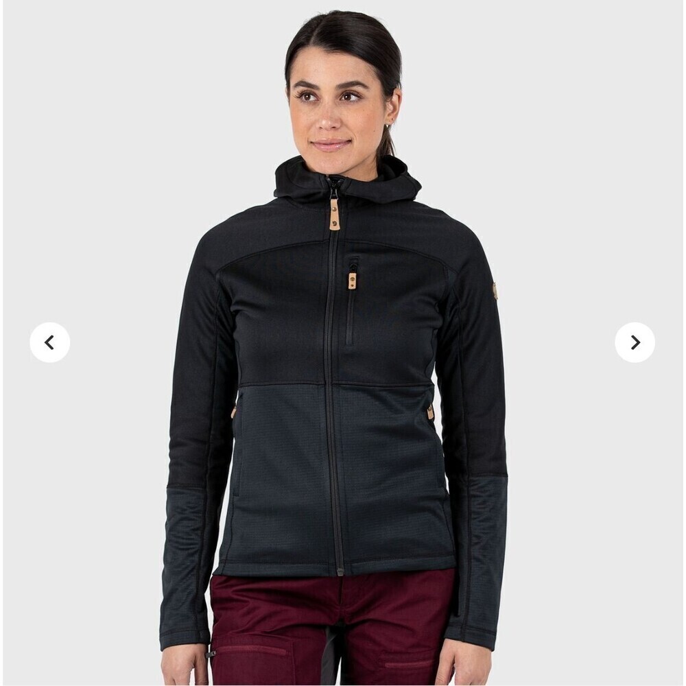 Fjallraven Black Abisko Trail Fleece Hoodie Jacket Women's XS